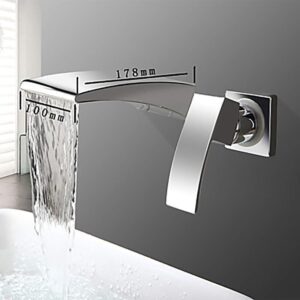 High end Bathtub Faucet - Modern Chrome Wall-Mounted Ceramic Valve Bathtub Shower Faucet/Single Handle Two Holes Pretty Suitable for Kitchen Bathroom Sink