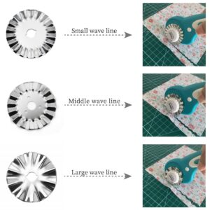 AMASEWART 6 Pack 45mm Pinking Rotary Cutter Blades, Wave Rotary Blades, Decorative Rotary Blades for Quilting,Sewing and Arts & Crafts