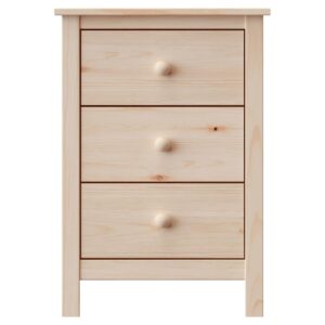 From the Tree Furniture Nightstand Tall 3 Drawer Solid Wood Unfinished - Maximize Space Elegantly with This Timeless Tall Bedroom Side Table