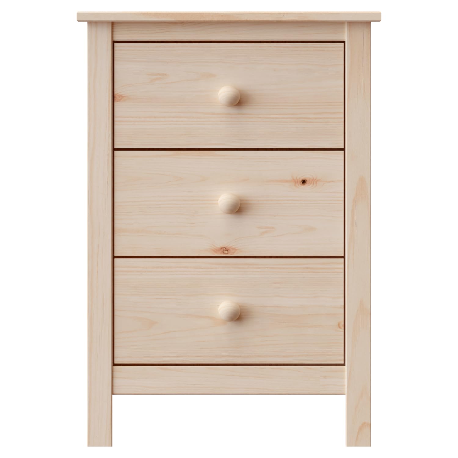 From the Tree Furniture Nightstand Tall 3 Drawer Solid Wood Unfinished - Maximize Space Elegantly with This Timeless Tall Bedroom Side Table