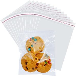 cookie bags 4x6 inch,320 pcs clear cellophane bags for packaging cookies & treats - self-sealing,plastic wrappers for bakery packaging and gifts