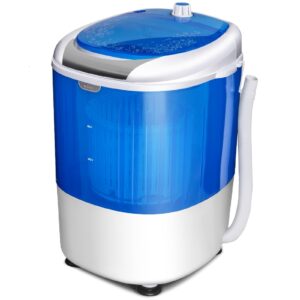 costway mini portable washing machine, 5.5 lbs washing capacity, compact laundry washer with durable design, single tub, rotary controller, small washer machine for home apartment dorms and rv, blue