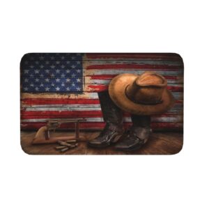 American Western Cowboy Carpet Playmat Rug 20"X32",Non-Slip Soft Living Dining Room Rug for Front Door Entrance Outside Doormat