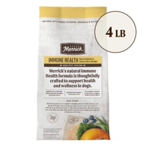 Merrick Immune Health Recipe, Healthy Grains Chicken Dry Dog Food with Freeze-Dried Clusters with Superfoods - 4 lb. Bag