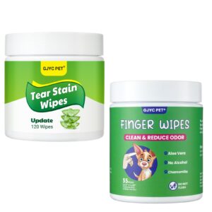 dog eye wipes, 120 pet tear stain wipes for dogs and cats,finger ear wipes for dogs and cats