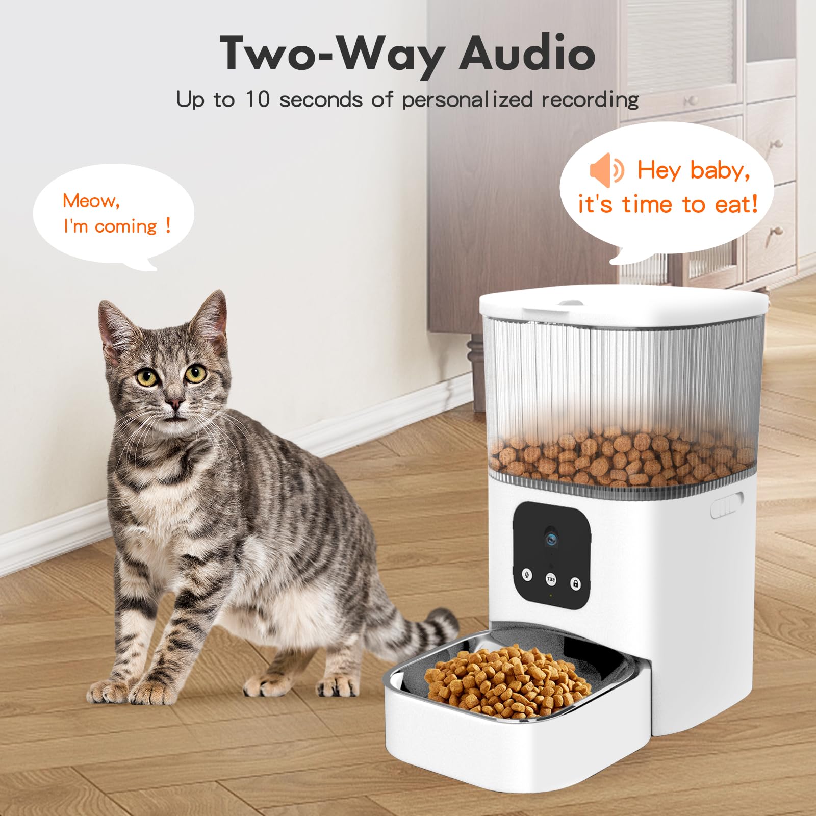 Abdtech Automatic Cat Food Feeder: Pet Food Dispenser - Cat Food Bowl - 3L Automatic Dogs Feeder - Auto Cat Feeder with Camera - Gravity Cats Feeder