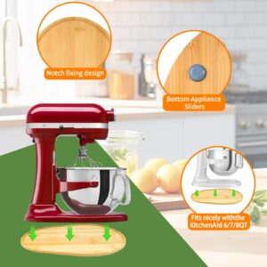 Bamboo Mixer Slider Compatible with KitchenAid 6/7/8 Quart Bowl-Lift Stand Mixer