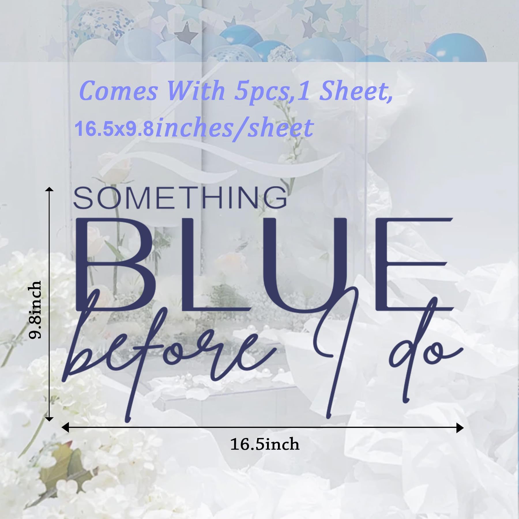 Something Blue Before I do Decal for Balloons Arch Peel and Stick - Something Blue Bridal Shower Decorations,Bridal Shower Sticker for Backdrop,Blue Bachelorette Wedding Engagement Party Decorations