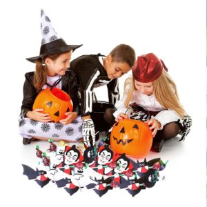 120 PCS Halloween Candy Decoration Cards Sugar Cards Holder for Children Halloween Party Sugar Decorative Paper Card for Treat or Trick School Classroom Exchange