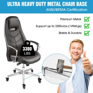 Loodmeo Heavy Duty Office Chair Base Replacement Kit, 3300lbs, 27" Split Removable Universal fit (Prismatic Chair Base Silver)