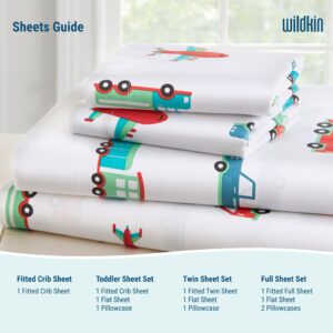 Wildkin Kids 2-Pack 100% Cotton Pillowcases for Boys & Girls, Soft and Breathable Fabric Pillow Kids Pillowcase, Fits Standard Size Pillow (20 x 30 Inches) - Trains, Planes & Trucks