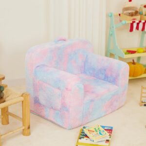 YLHO Toddler First Chair, Baby Chairs Comfy Toddler for Boys and Girls for Ages 18 Months and Up, Fits Any Decor (Dark Tie-Dye)