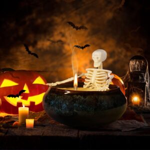 2 Pack Skeleton Candle, Halloween Decorations Indoor - Long Burning Soybean Candles Perfect Halloween Decoration for Spooky Atmosphere, Decorative Skull Present | Ideal Gift for Halloween Lovers