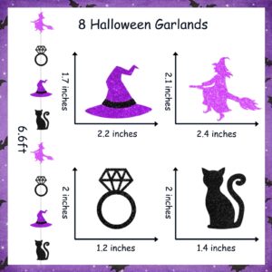 Fangleland Halloween Witch Party Streamer Garlands Purple, Bachelorette Bridal Shower Ceiling Wall Hanging Banner Decorations, Halloween Party Decor Supplies