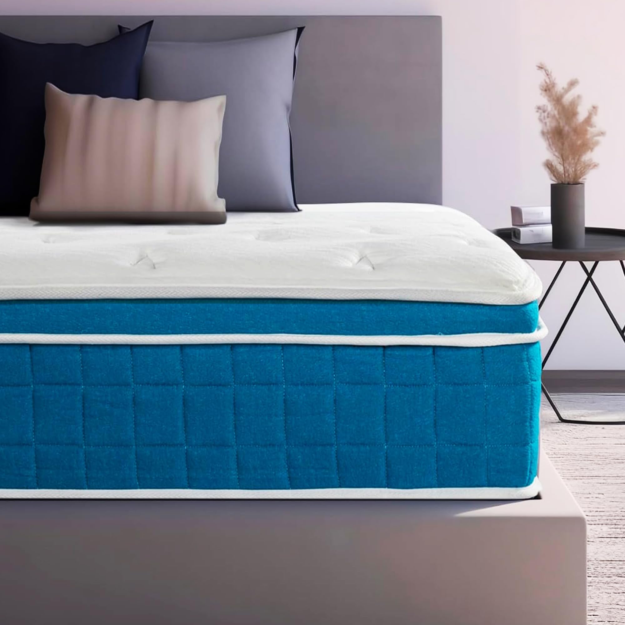 BreezeRest Twin Mattress 12 Inch Hybrid Mattress Bed in a Box Colchones Twin,Soft Cooling Gel Memory Foam Mattress with Individually Innerspring Pocket Coils for Motion Isolation Pressure Relief