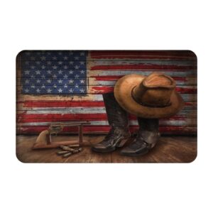 american western cowboy carpet playmat rug 20"x32",non-slip soft living dining room rug for front door entrance outside doormat