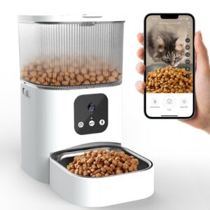 abdtech automatic cat food feeder: pet food dispenser - cat food bowl - 3l automatic dogs feeder - auto cat feeder with camera - gravity cats feeder