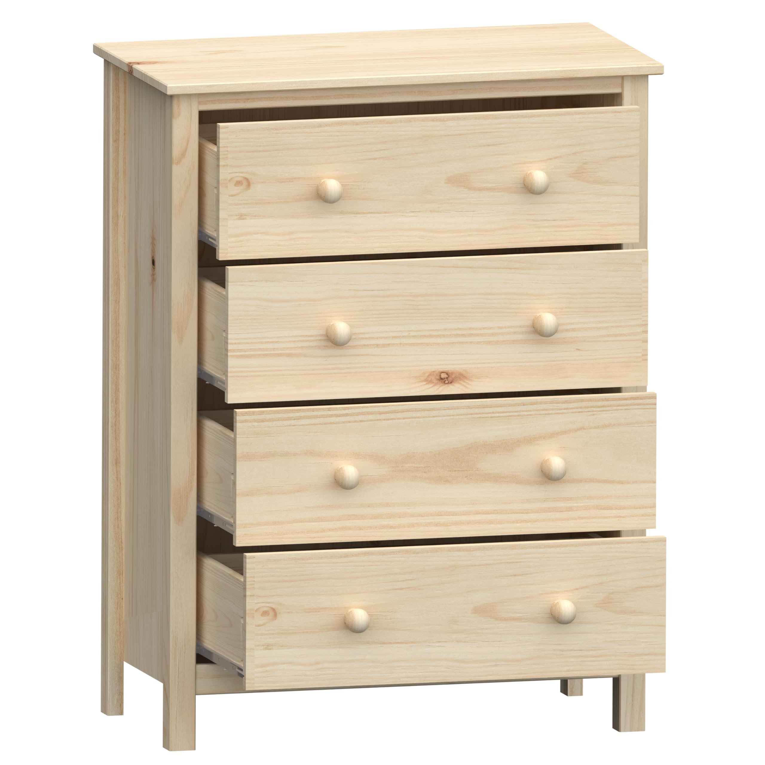 From the Tree Furniture Chest 4 Drawer 30" Solid Wood Unfinished - Ample Storage with Beach Charm for Any Space