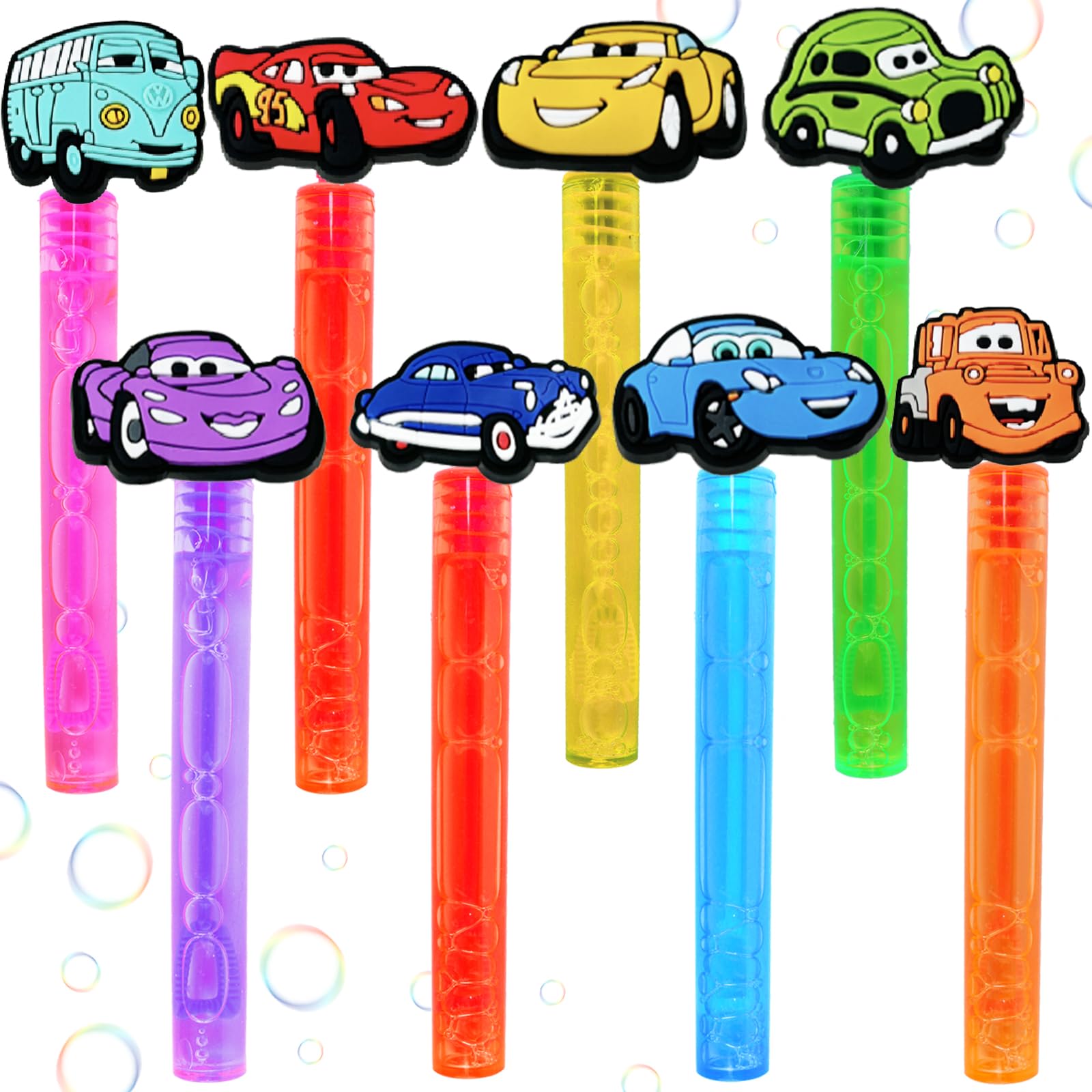 24 Piece Car Bubble Wand for Kids(8 Style),Cute Car Bubble Wand Great for Car Theme Birthday Party Supplies