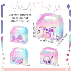 LaVenty 12 PCS Singer Theme Party Party Favor Boxes Singer Theme Birthday Party Supplies Treat Boxes Kids Candy Treat Bag for Birthday Wedding Bridal Shower