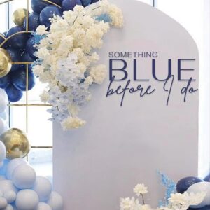 something blue before i do decal for balloons arch peel and stick - something blue bridal shower decorations,bridal shower sticker for backdrop,blue bachelorette wedding engagement party decorations