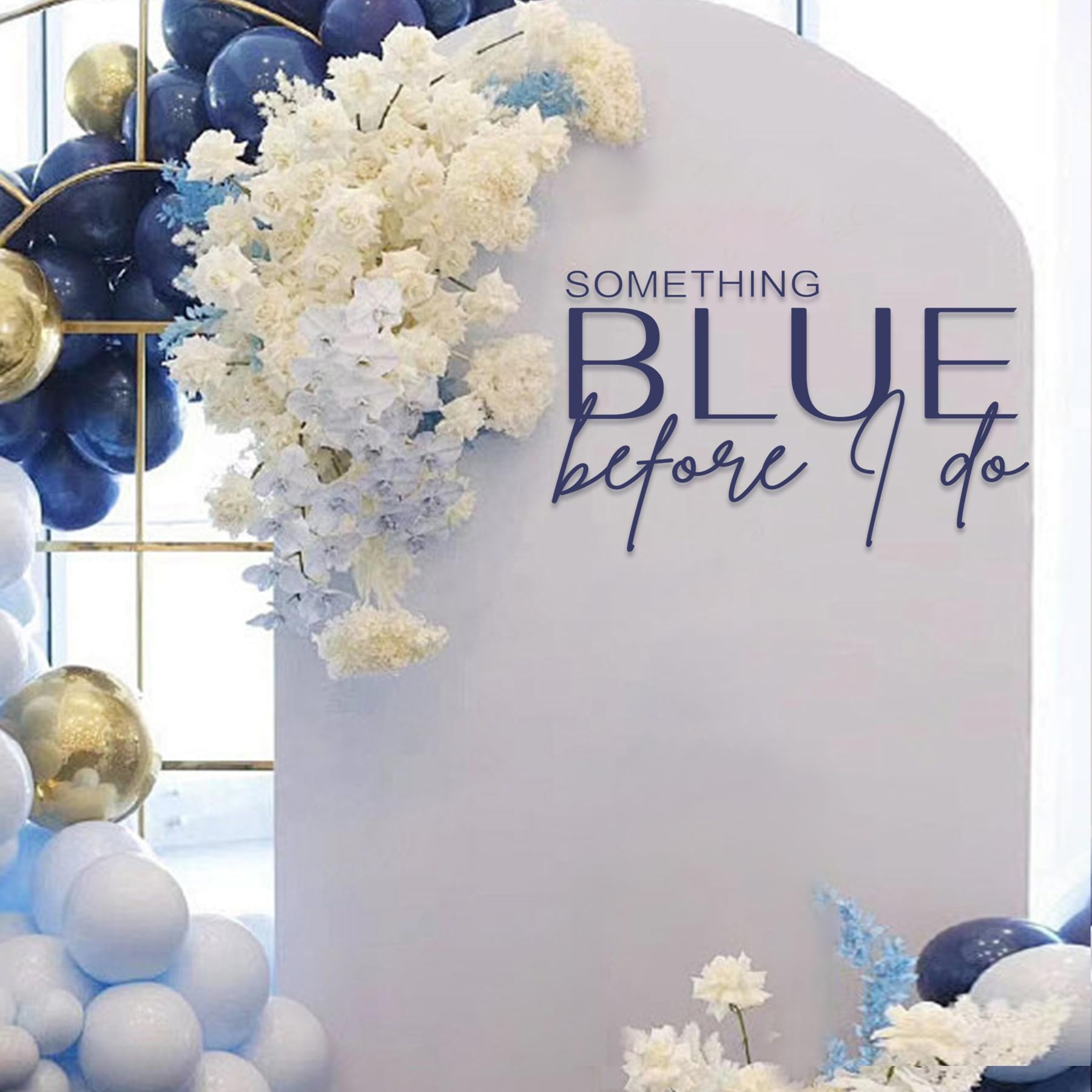 Something Blue Before I do Decal for Balloons Arch Peel and Stick - Something Blue Bridal Shower Decorations,Bridal Shower Sticker for Backdrop,Blue Bachelorette Wedding Engagement Party Decorations