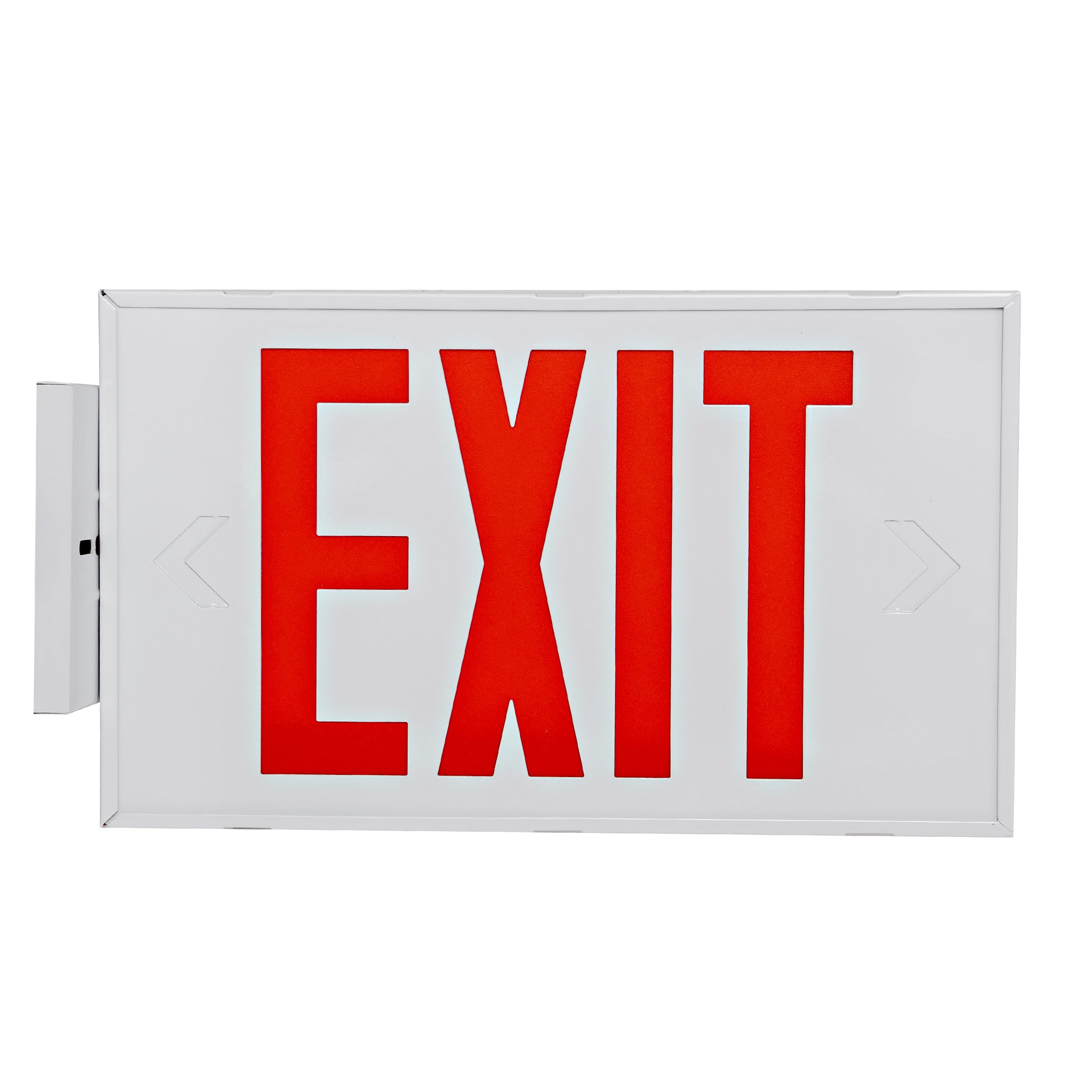 TANLUX Red Exit Sign with Steel Housing, LED Emergency Exit Light with Battery Backup, UL Listed, AC 120/277V, Commercial Emergency Lights for Business