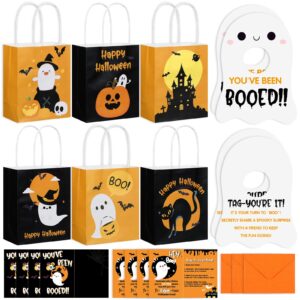 watersay 24 set halloween you've been booed ghost bag starter kit with 24 boo gift bags 24 cardstock 24 we've been booed doorknob hangers 24 envelopes for neighbors coworkers friends (classic style)