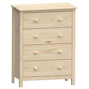 from the tree furniture chest 4 drawer 30" solid wood unfinished - ample storage with beach charm for any space