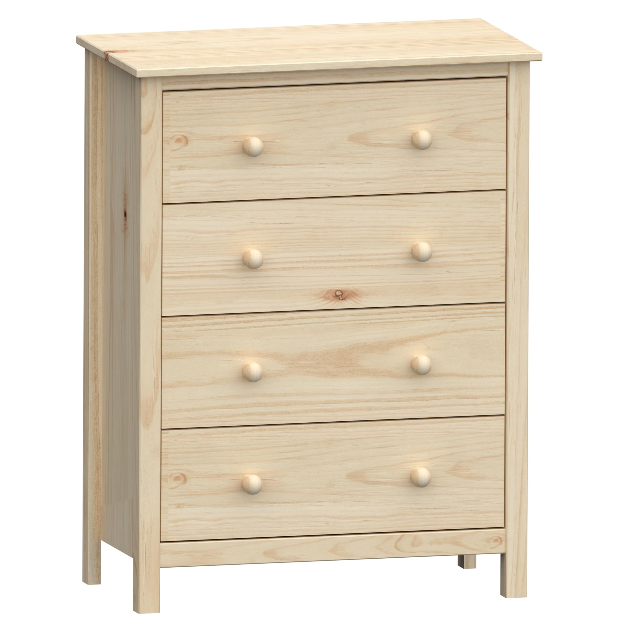 From the Tree Furniture Chest 4 Drawer 30" Solid Wood Unfinished - Ample Storage with Beach Charm for Any Space