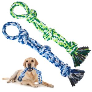 tlazz 2 pack dog rope toys for medium large breed, nearly indestructible dog chew toys for aggressive chewers, teeth cleaning chew toys, dog tug toy for boredom, dog rope toy for aggressive chewers