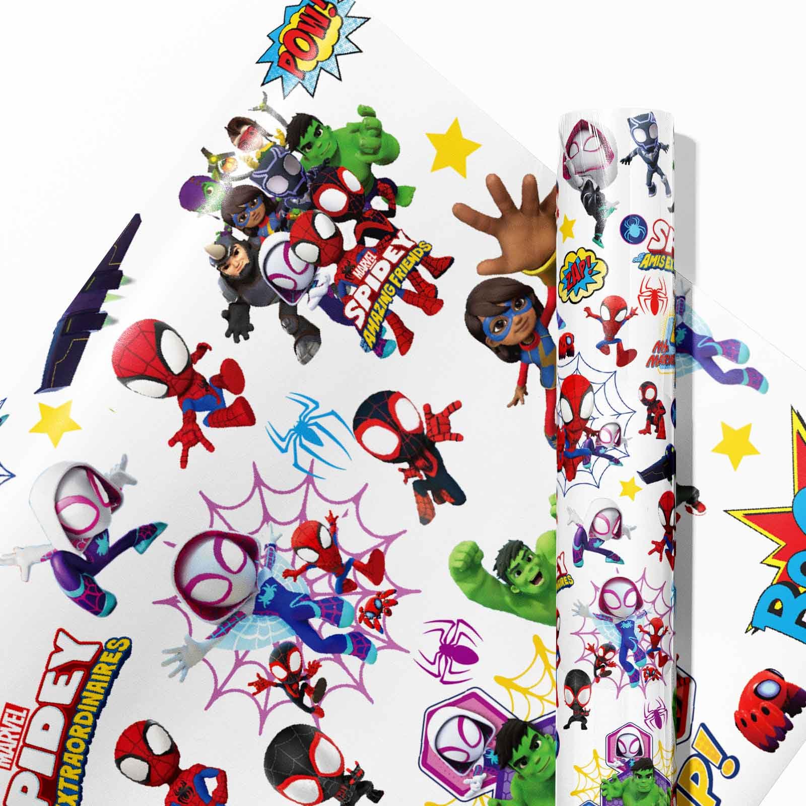 5 Pcs Spidey Wrapping Paper Spidey and His Amazing Friends Gift Wrap Bulk Art Paper Folded Flat for Baby Shower Spidey and His Amazing Friends Birthday Party Decorations Wedding DIY Crafts Gift