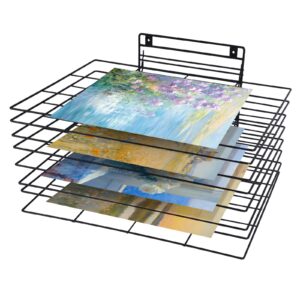 ashkiz art drying rack, small hangable paint drying rack, wall art drying rack with 8 removable shelves, art drying rack with screws for classroom