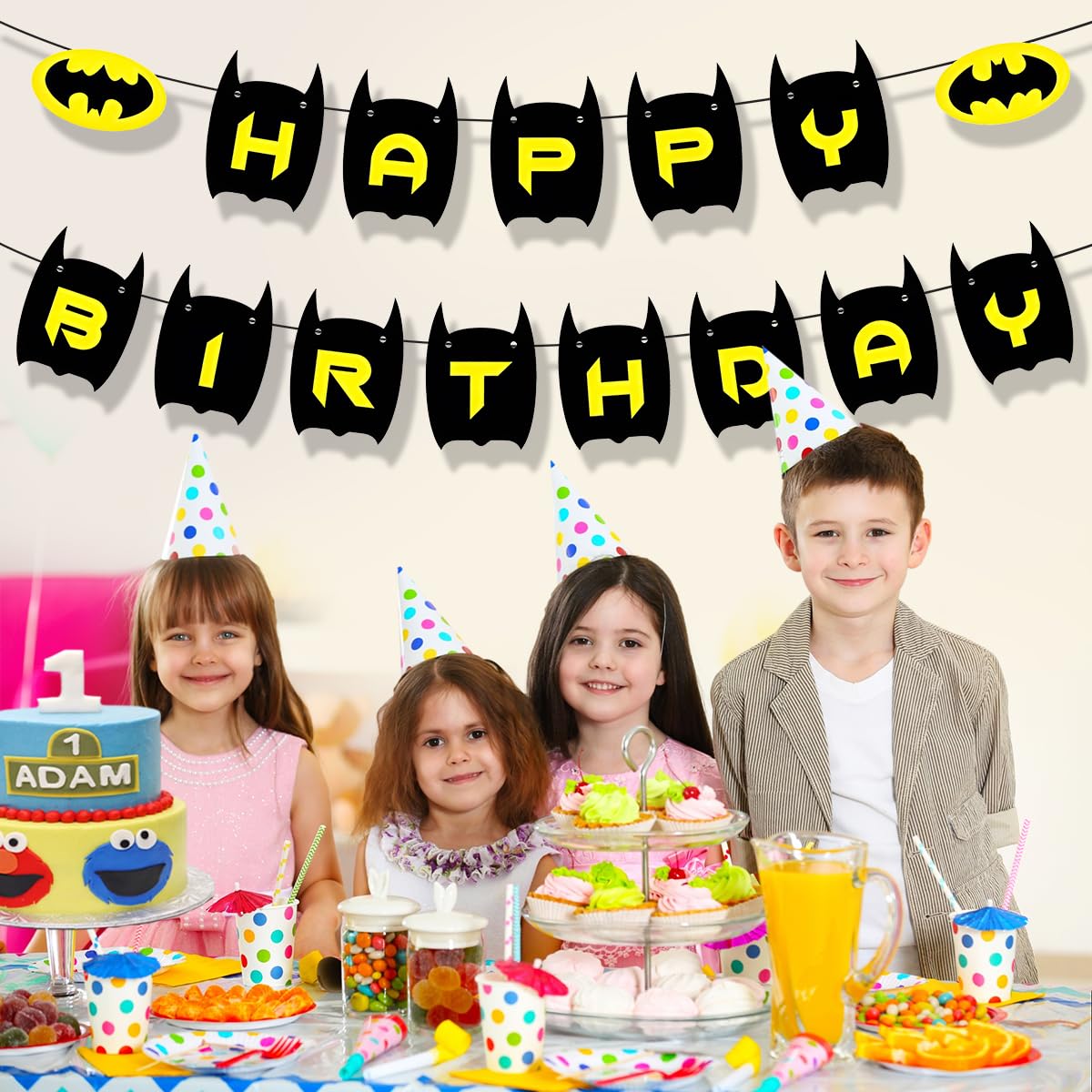 Batman Birthday Banner，Batman Birthday Party Suplies Decor