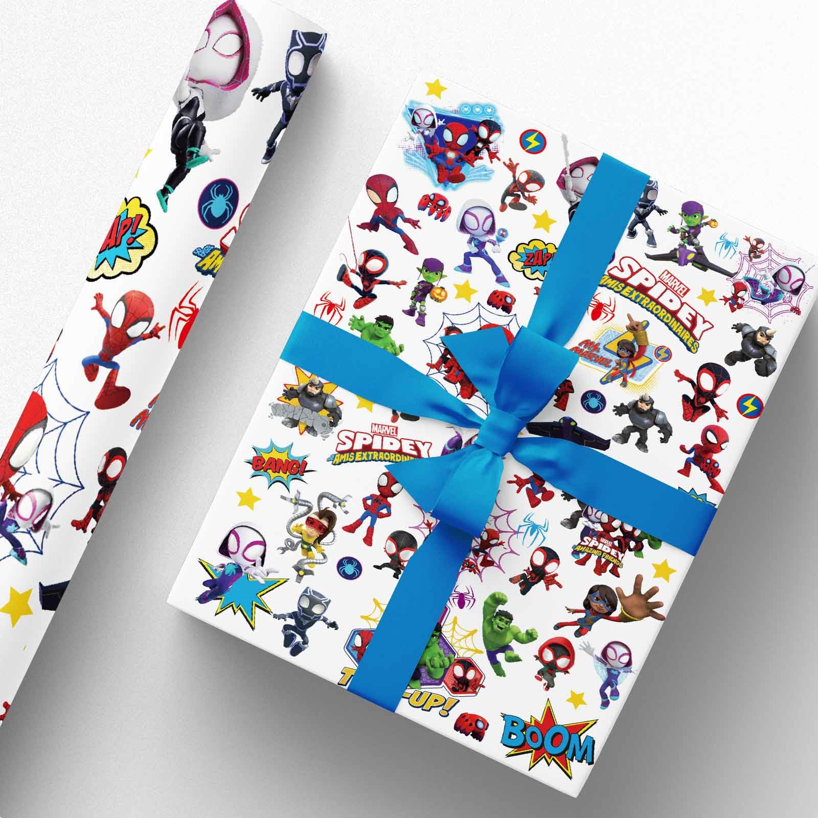 5 Pcs Spidey Wrapping Paper Spidey and His Amazing Friends Gift Wrap Bulk Art Paper Folded Flat for Baby Shower Spidey and His Amazing Friends Birthday Party Decorations Wedding DIY Crafts Gift