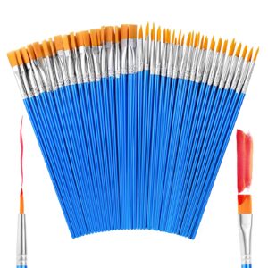 aroic small paint brushes bulk,80 pcs nylon hair paint brushes with flat and round pointed acrylic paint brushes set,acrylic paint brushes for classroom oil watercolor face painting kits.