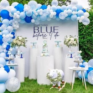 Something Blue Before I do Decal for Balloons Arch Peel and Stick - Something Blue Bridal Shower Decorations,Bridal Shower Sticker for Backdrop,Blue Bachelorette Wedding Engagement Party Decorations