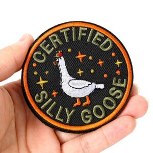 XMJY Funny Goose Hook and Loop Patch, Colorful Embroidered Patch, Cute Animal Meme Morale Patch, DIY Applique Accessories for Backpacks, Dog Harnesses, Army Vests, Gym Bags, Hats, Helmets