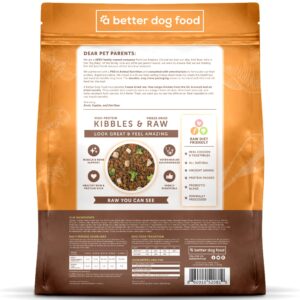 A Better Dog Food | Chicken Dry Dog Food | Raw You Can See | High Protein Kibble + Freeze Dried Raw Dog Food