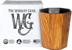 whiskey grail - the mash bill: artisan white oak bourbon vessel, handcrafted, charred cup for enhanced whiskey flavor, for whiskey & bourbon enthusiasts - elevate your whiskey drinking experience