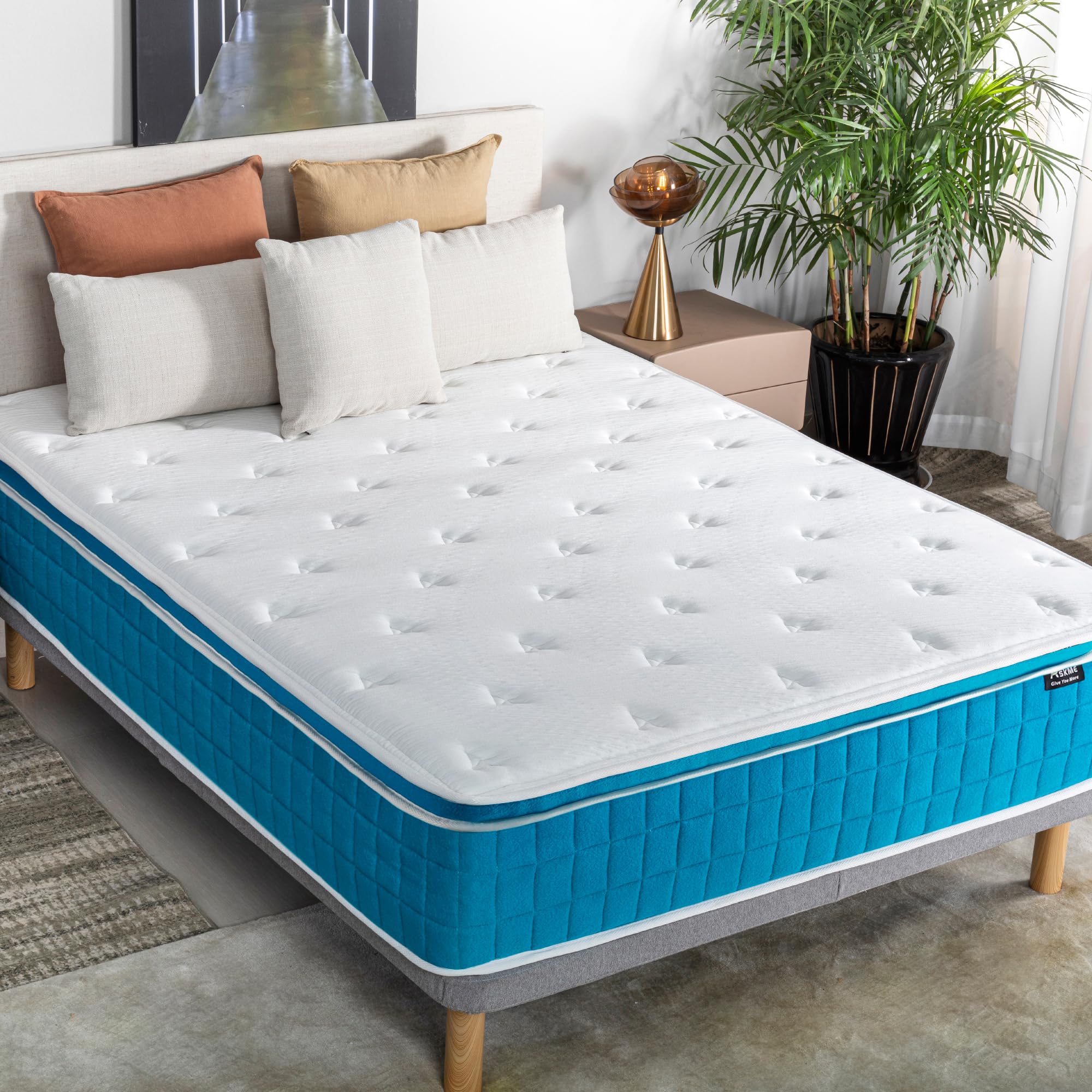 BreezeRest Twin Mattress 12 Inch Hybrid Mattress Bed in a Box Colchones Twin,Soft Cooling Gel Memory Foam Mattress with Individually Innerspring Pocket Coils for Motion Isolation Pressure Relief