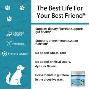 Probiotics & Enzymes Chews with Papaya | Pumpkin | Krill oi for Dogs & Cats Gut Health | No Poop Odor | Constipation | Diarrhea | Relieve Anal Gland Relief | Digestive | Immune - Vet Approved