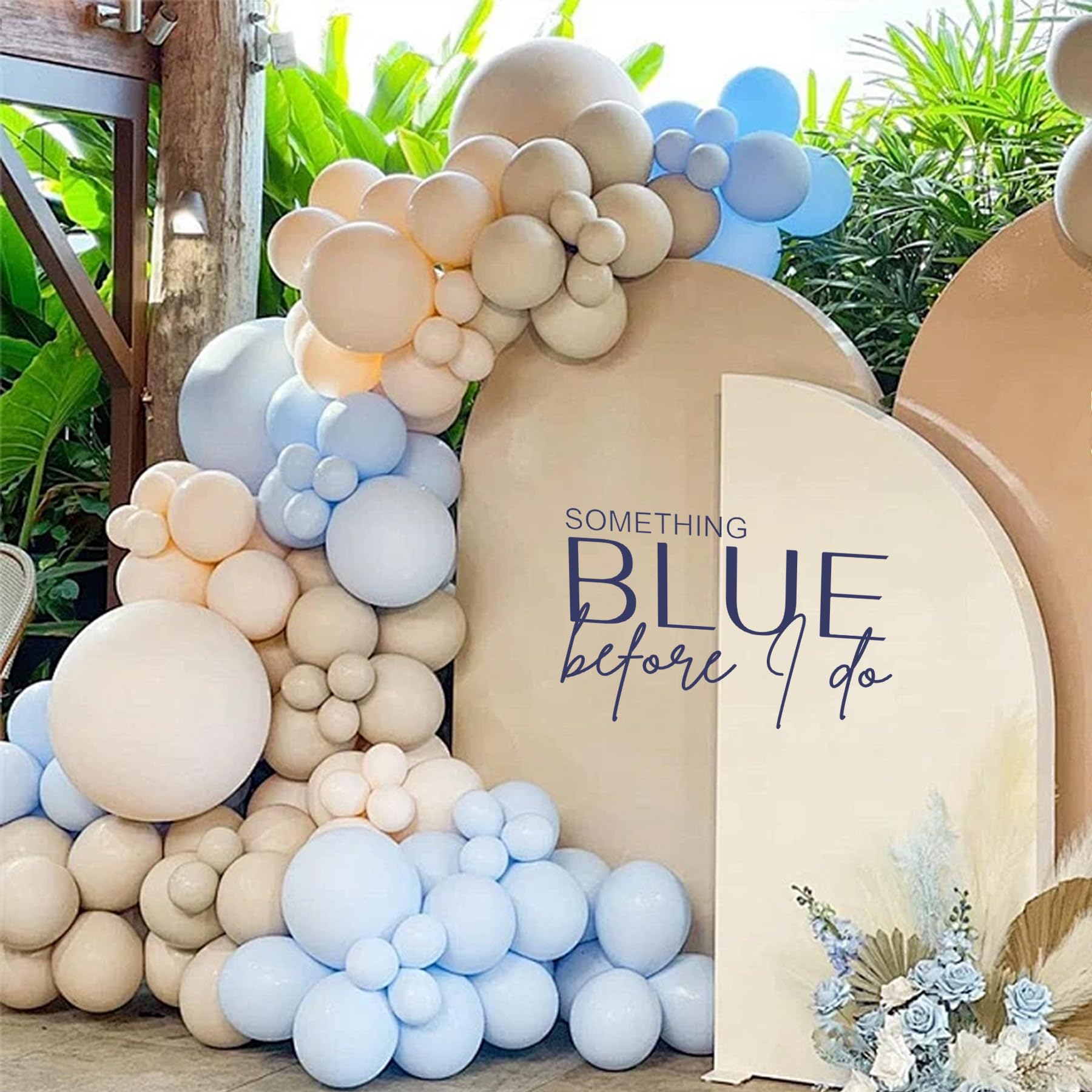 Something Blue Before I do Decal for Balloons Arch Peel and Stick - Something Blue Bridal Shower Decorations,Bridal Shower Sticker for Backdrop,Blue Bachelorette Wedding Engagement Party Decorations