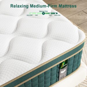 JEEKEA Full Size Mattress in a Box - 10 Inch Full Size Memory Foam Mattress - Hybrid Mattress Full for Back Pain Relief - Medium Firm Full Bed Mattress with Motion Isolation & Strong Edge Support