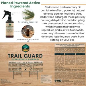 Trail Guard Natural Extra Strength Insect, Flea and Tick Spray for Dogs, Cats, People & Home - 16oz Plant-Based Insect & Tick Repellent for Dogs - Kid Safe - DEET Free (16oz)