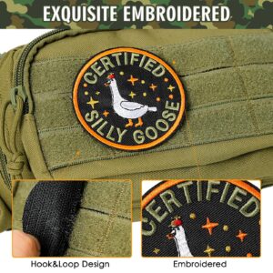 XMJY Funny Goose Hook and Loop Patch, Colorful Embroidered Patch, Cute Animal Meme Morale Patch, DIY Applique Accessories for Backpacks, Dog Harnesses, Army Vests, Gym Bags, Hats, Helmets