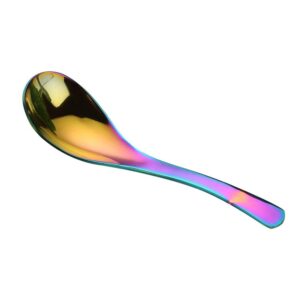 Stainless Steel Spoon, Soup Spoon,Mirror Finish Spoons,Kitchen Serving Spoons,Dessert Spoon,Coffee spoon，Ice Cream Spoons (5, golden)