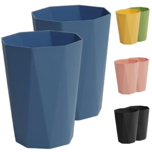 8 pack small trash can 2.6 gallon colorful trash can wide open top - diamond shape - thickened trash cans for bedroom, kids trash can plastic trash bin for bathrooms, bedroom, offices, 5 colors