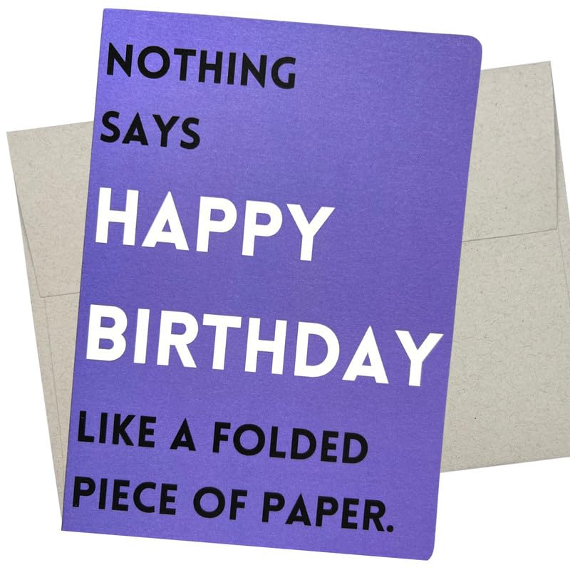 Whitman and Daughter Funny Happy Birthday Card for Him or Her (1 Premium Card, 5X7 Inch) witty purple bday card for adults with a dry sense of humor - 795