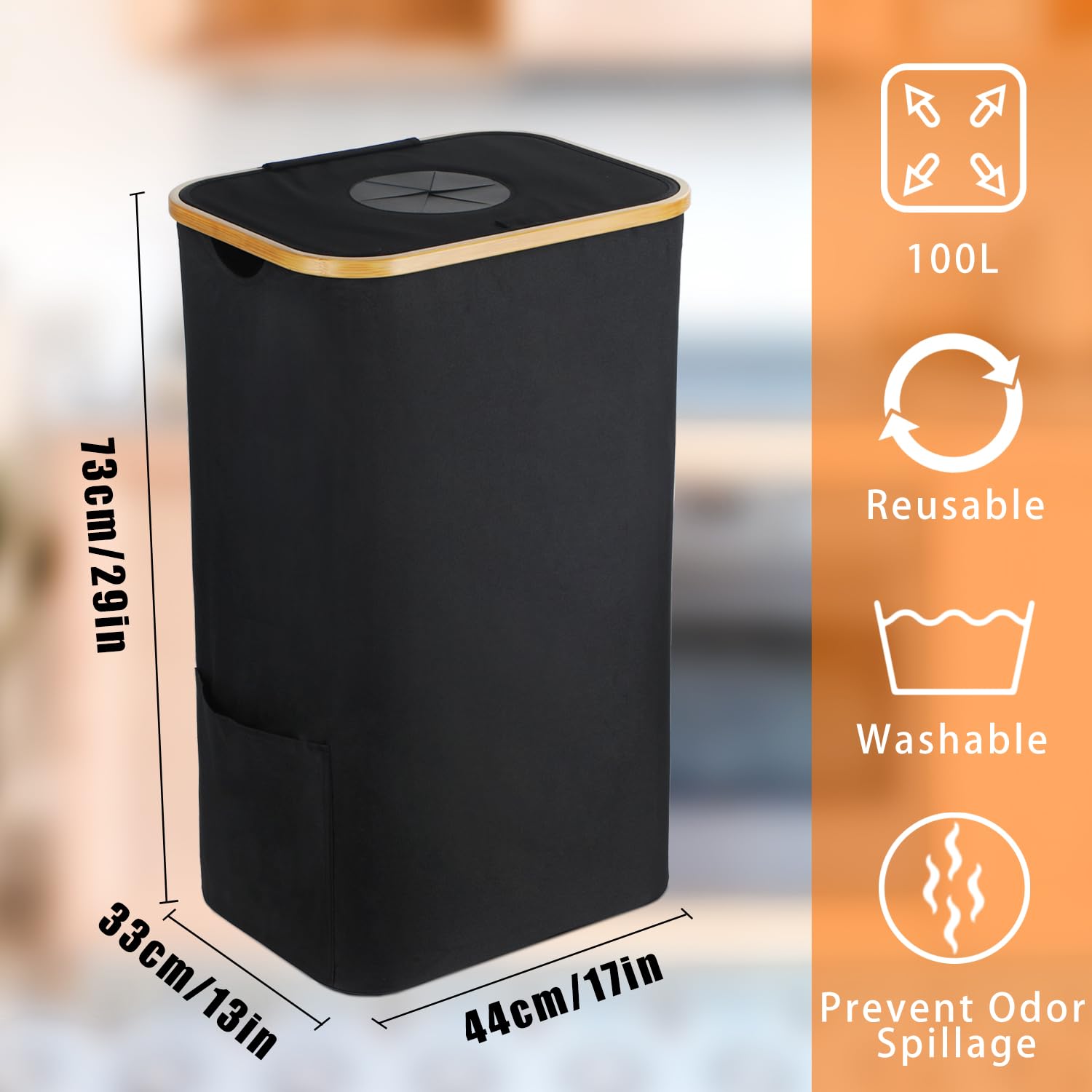 Famolay Recycling Bin for Kitchen, Recycle Bottle Bin with Lid Indoor Home, Large 100L Recycling Bin with 2 Removable Reusable Inner Bag Collecting Glass Paper Plastic Metal Empty Bottles